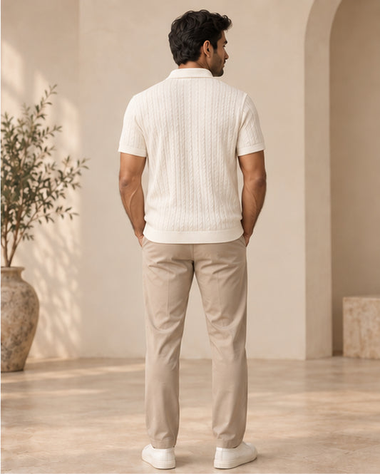 Ivory Fine-Cable Polo — back view