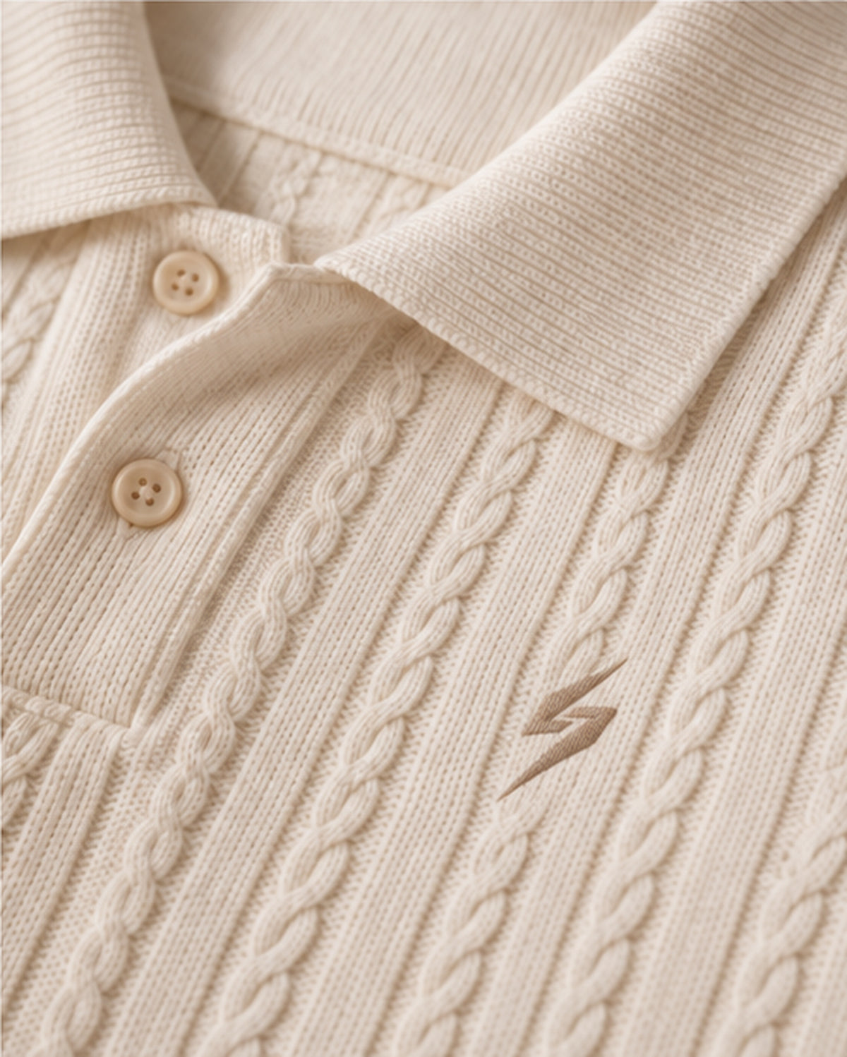 Ivory Fine-Cable Polo — detail view