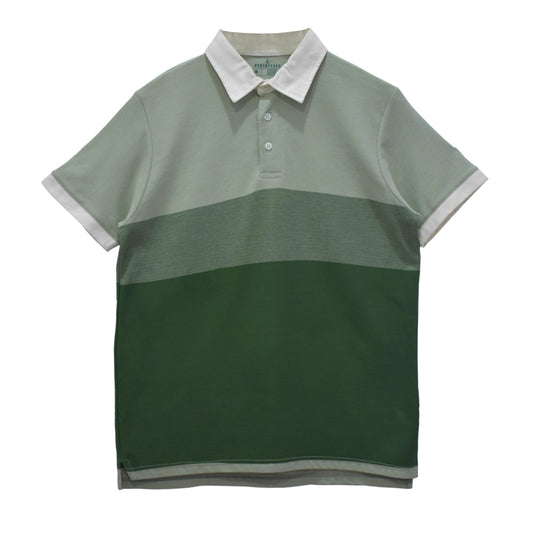 Tonal Green Yarn-Dyed Panel Polo