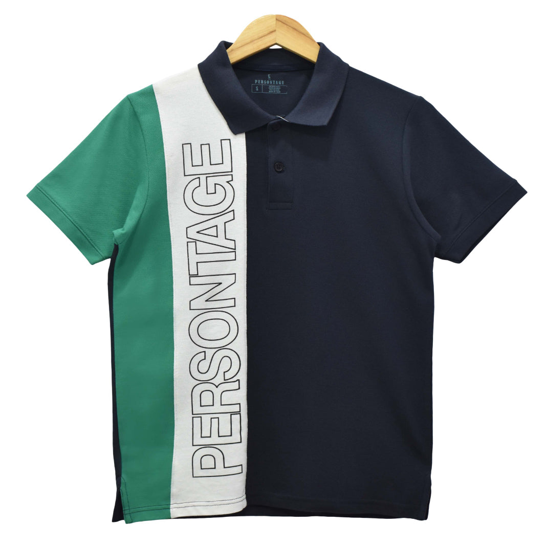 Printed Color Block Polo