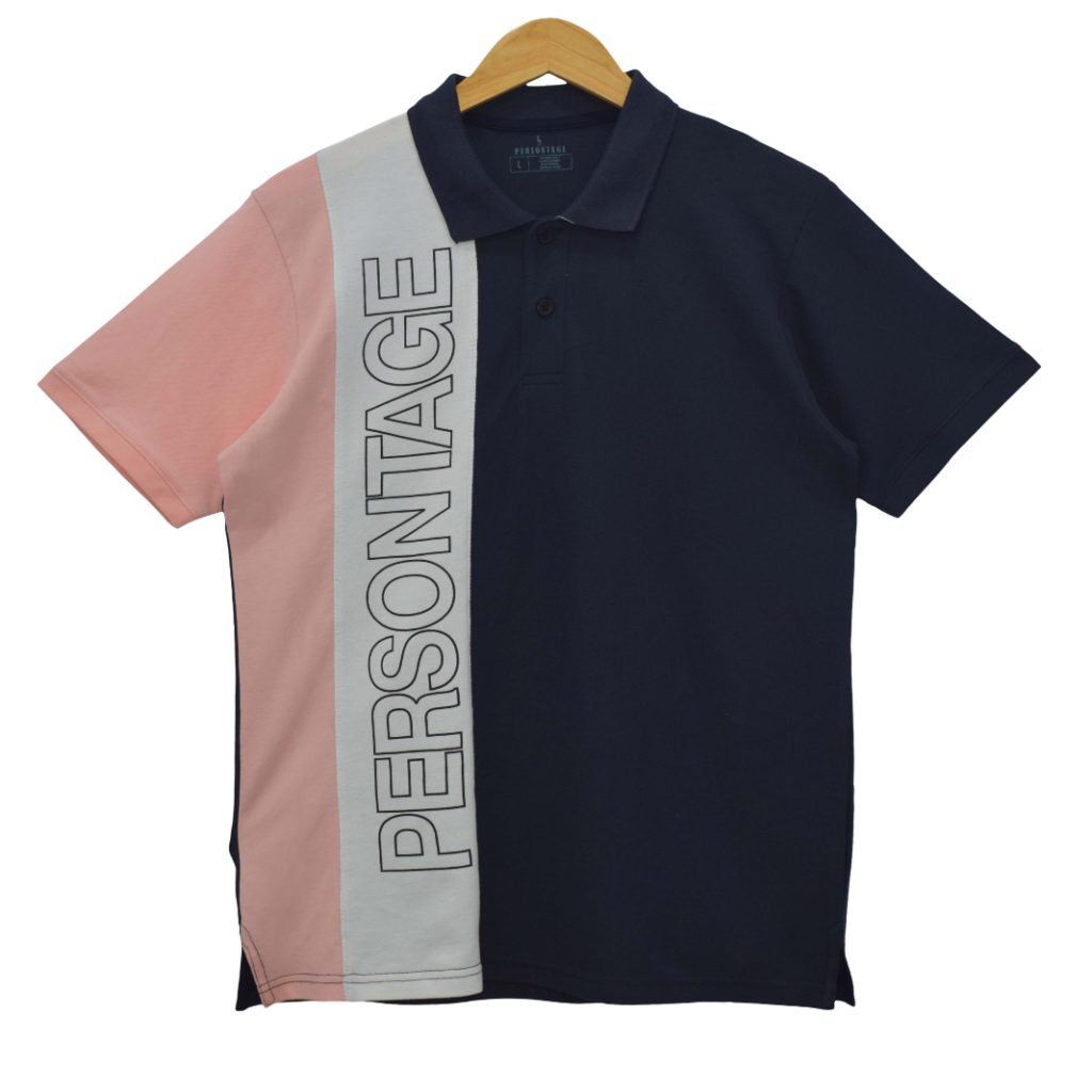 Printed Color Block Polo