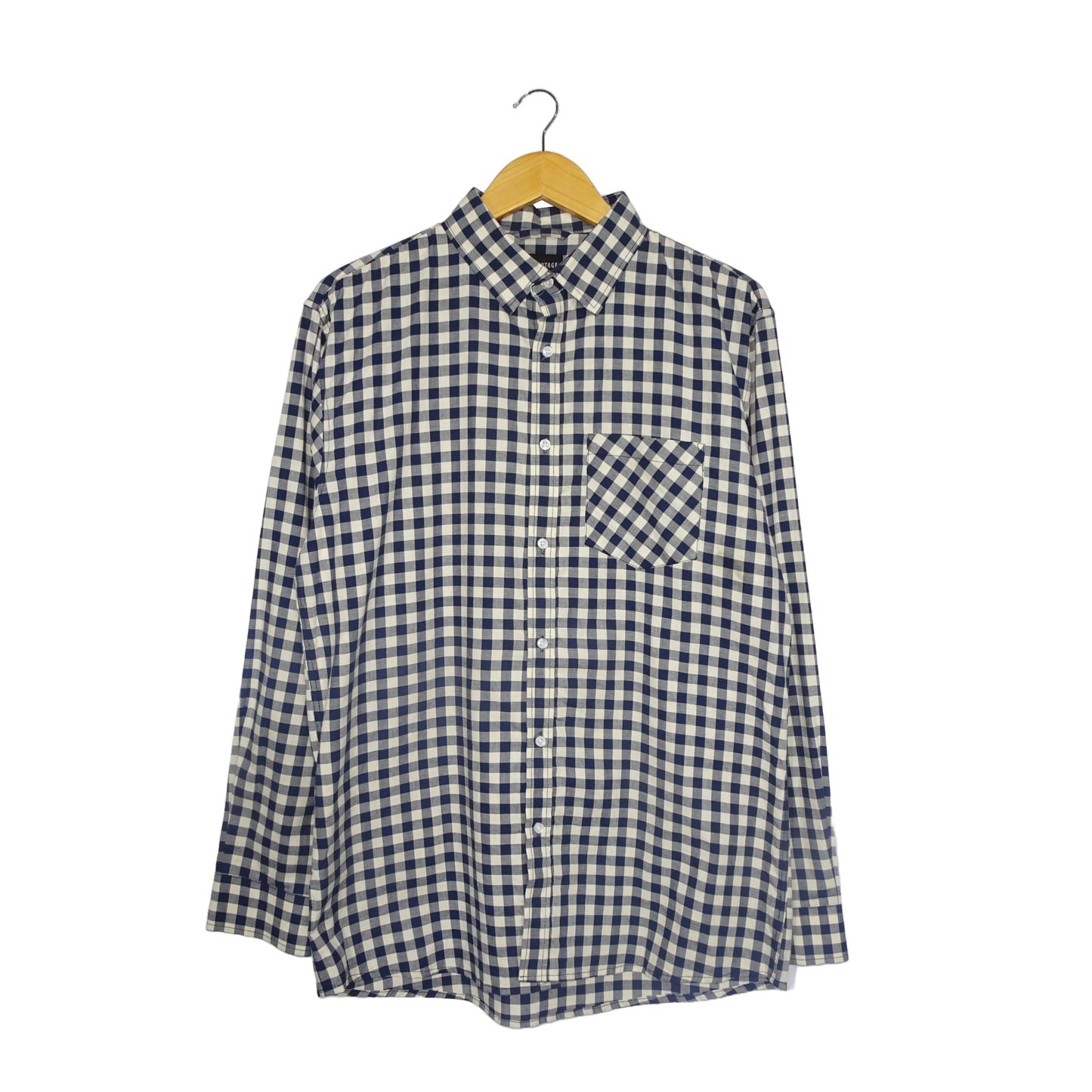 Grey/Navy Checkered Button Down Shirt