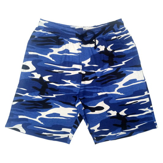 Blue Camo Single Jersey Shorts
