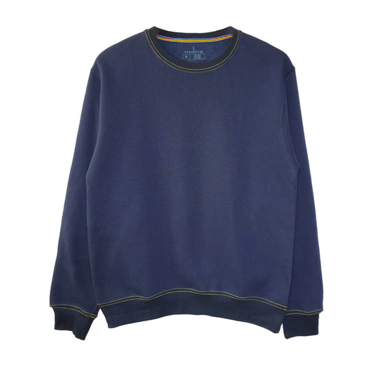 Navy Blue Sweatshirt Contrast Stitch