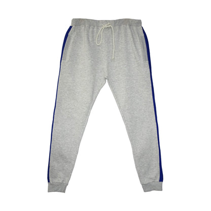 Heather Grey Stripes Fleece Jogger Pants
