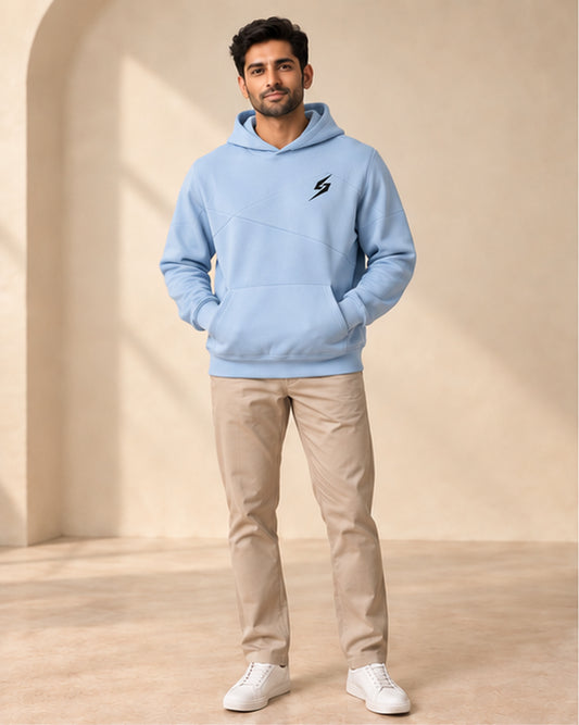 Pastel Sky Panel Hoodie — front view