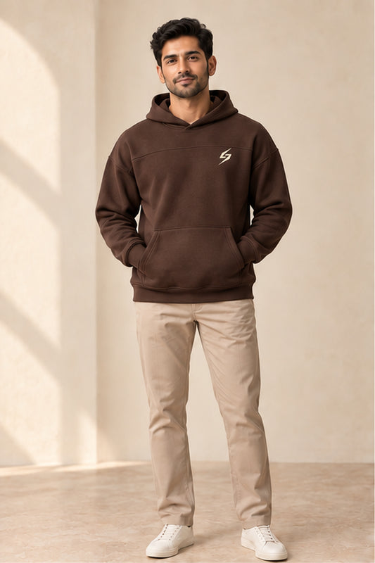 Coffee Panel Hoodie — front view