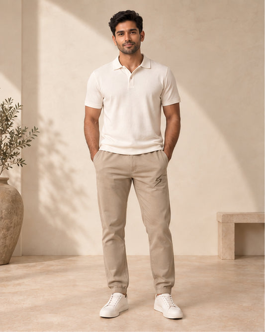 Khaki Everyday Wash Joggers — front view