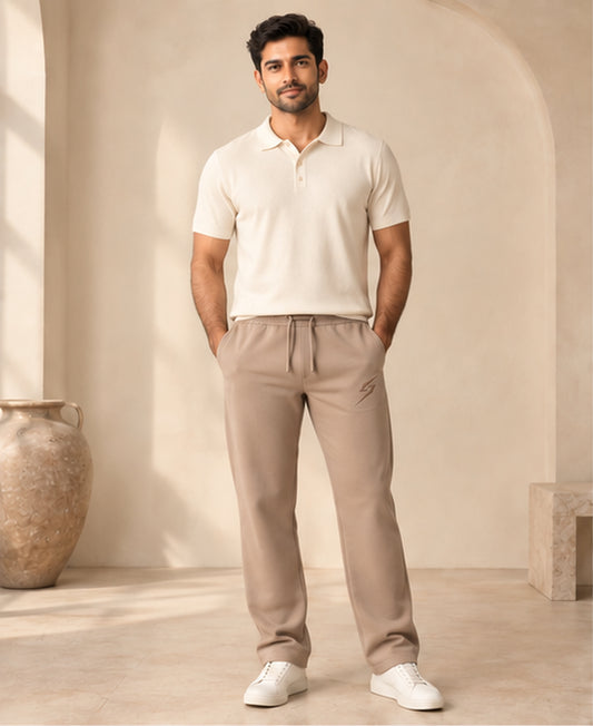 Mocha Ease Fleece Trousers — front view