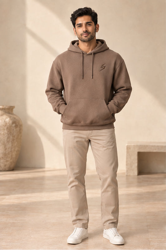 Mocha Lahore Archive Fleece Hoodie — front view