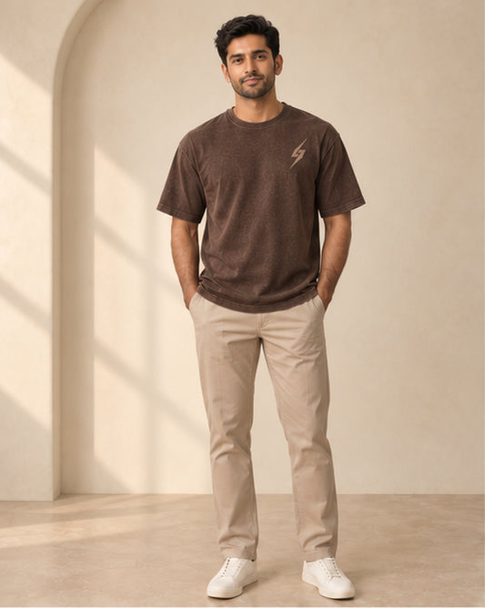 Espresso Heritage Appliqué Tee — front view