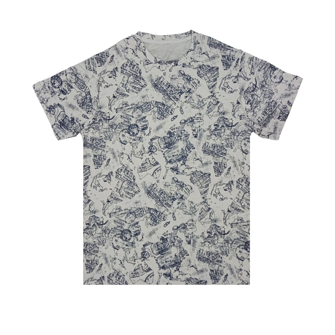 Printed Basic Crew Neck Tee