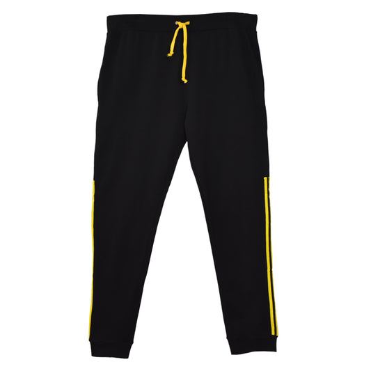 Single Jersey Yellow Stripes Black Jogger Pants
